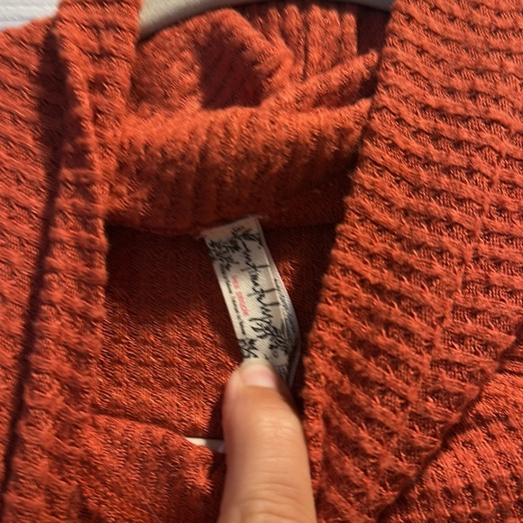 NWT! Free People All You Want Rust Orange Mock Neck Waffle Bodysuit L - Picture 3 of 10